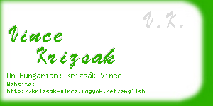 vince krizsak business card