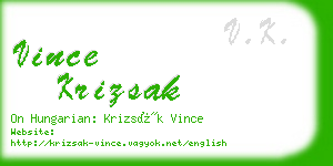 vince krizsak business card